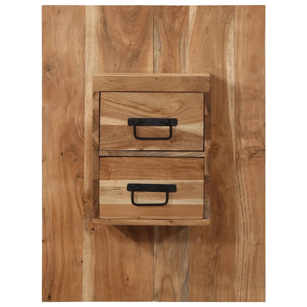 Comodino | Armadio da Notte | Mobiletto da notte 60x32x80 cm in Legno Massello di Acacia