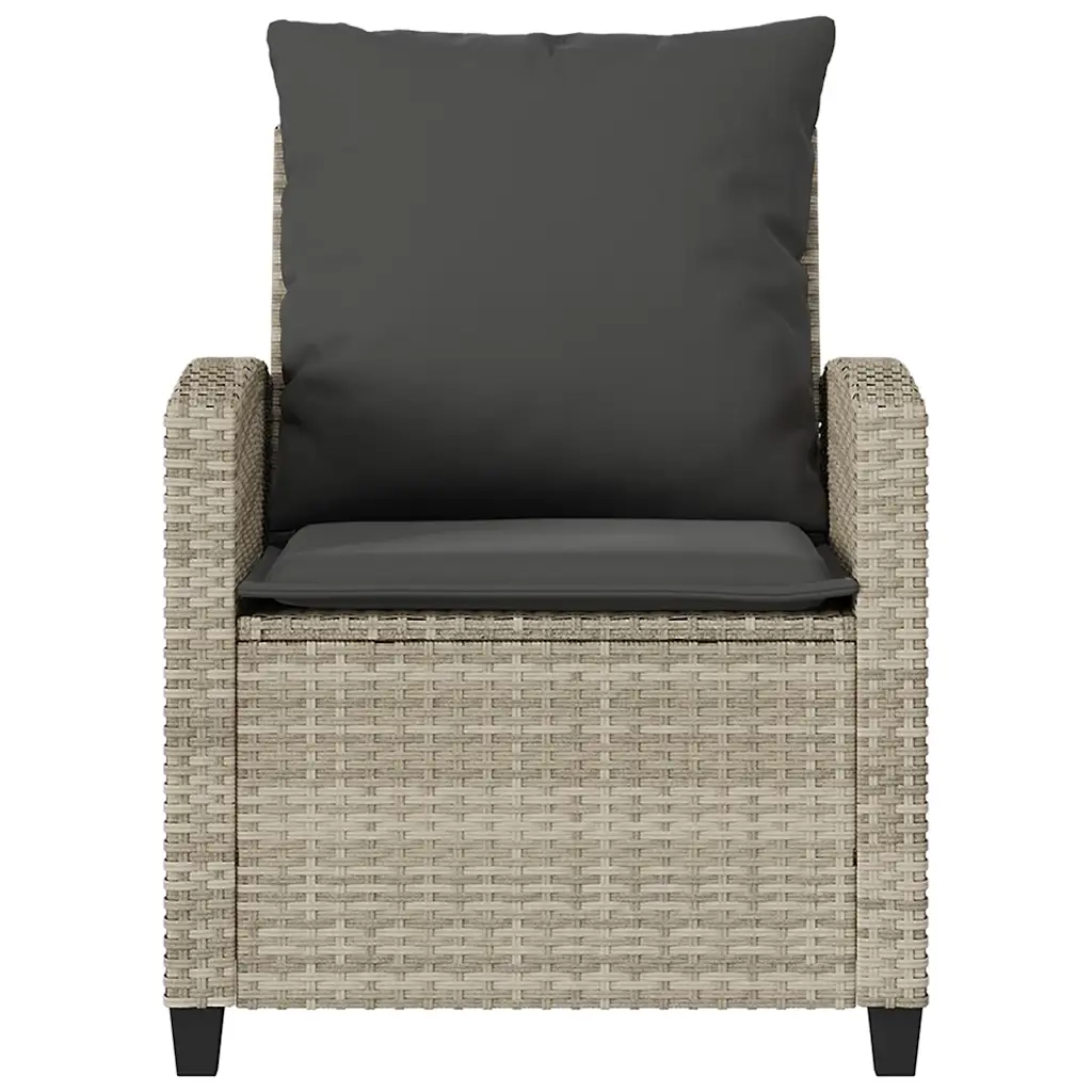 vidaXL Set Divano da Giardino 4pz con Cuscini Grigio Chiaro Polyrattan