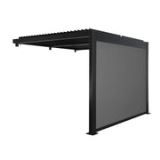 Pergola bioclimatica in alluminio addossata 3x3m + 1 tenda 3m palace,