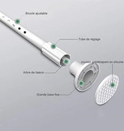 Maniglia per tenda, asta per tenda, doppia asta per doccia, lunghezza extra, 278-327cm
