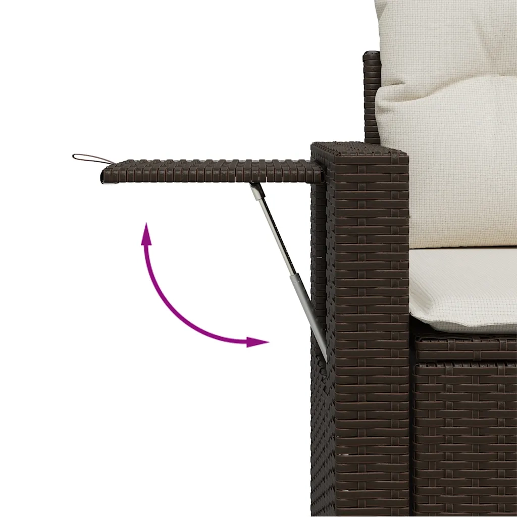 Set Divani da Giardino 11 pz con Cuscini Polyrattan Marrone 3220732