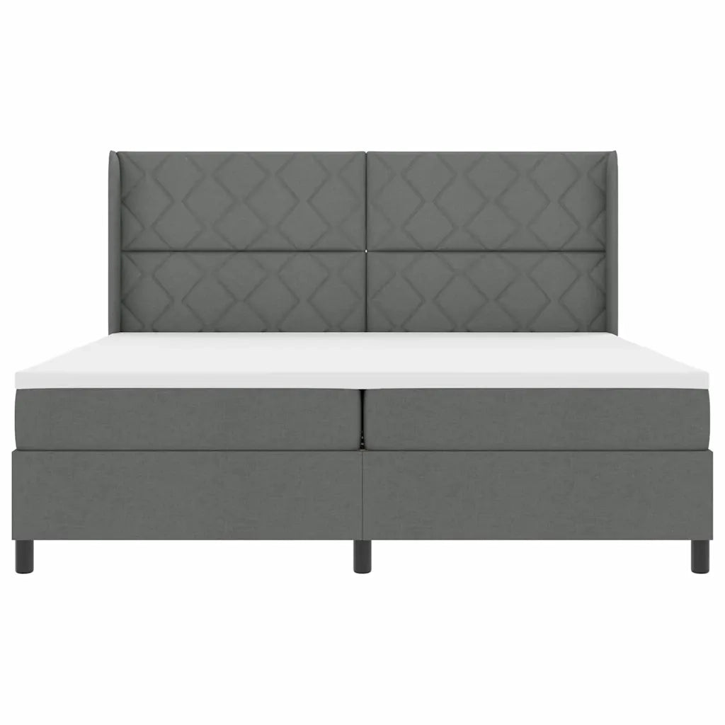 Letto a molle con materasso Grigio scuro 200 x 200 cm Tessuto 3341729