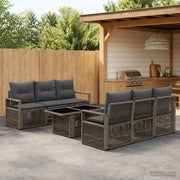Set Divano da Giardino 7 pz Grigio e Grigio Scuro polyrattan 3437054