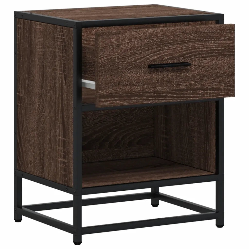 Comodino-Tavolino da notte Rovere Marrone 40x31x50 cm in Truciolato 795950