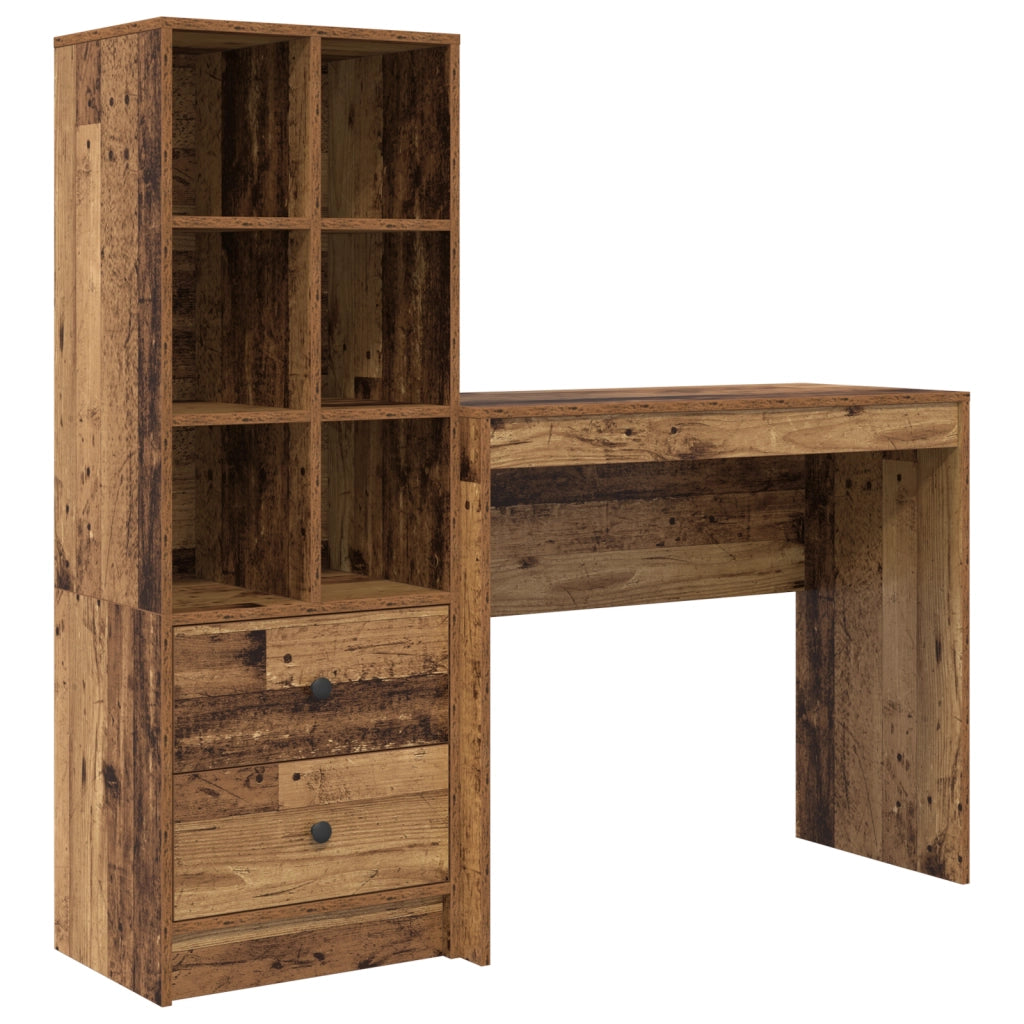 Scrivania con Stoccaggio Legno Vecchio Legno Ingegnerizzato