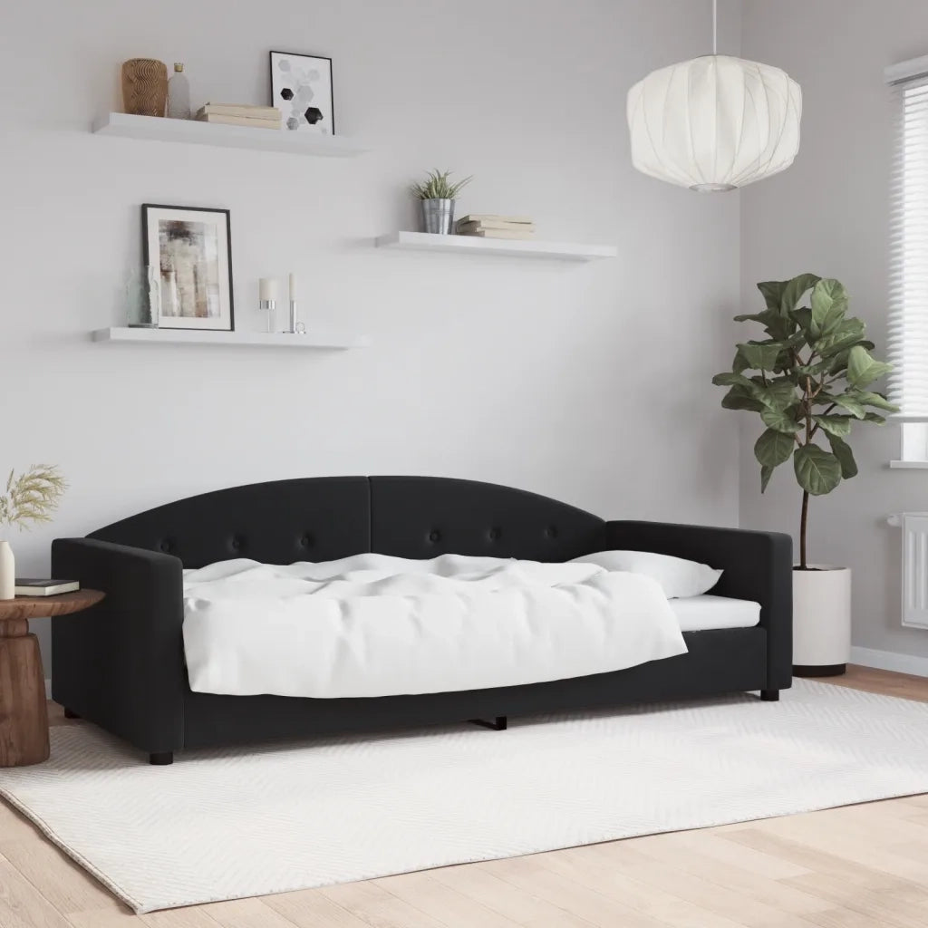 Letto da Giorno Nero 90x190 cm in Velluto