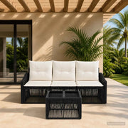 Set Divano da Giardino 4 pcs Nero polyrattan 3435925