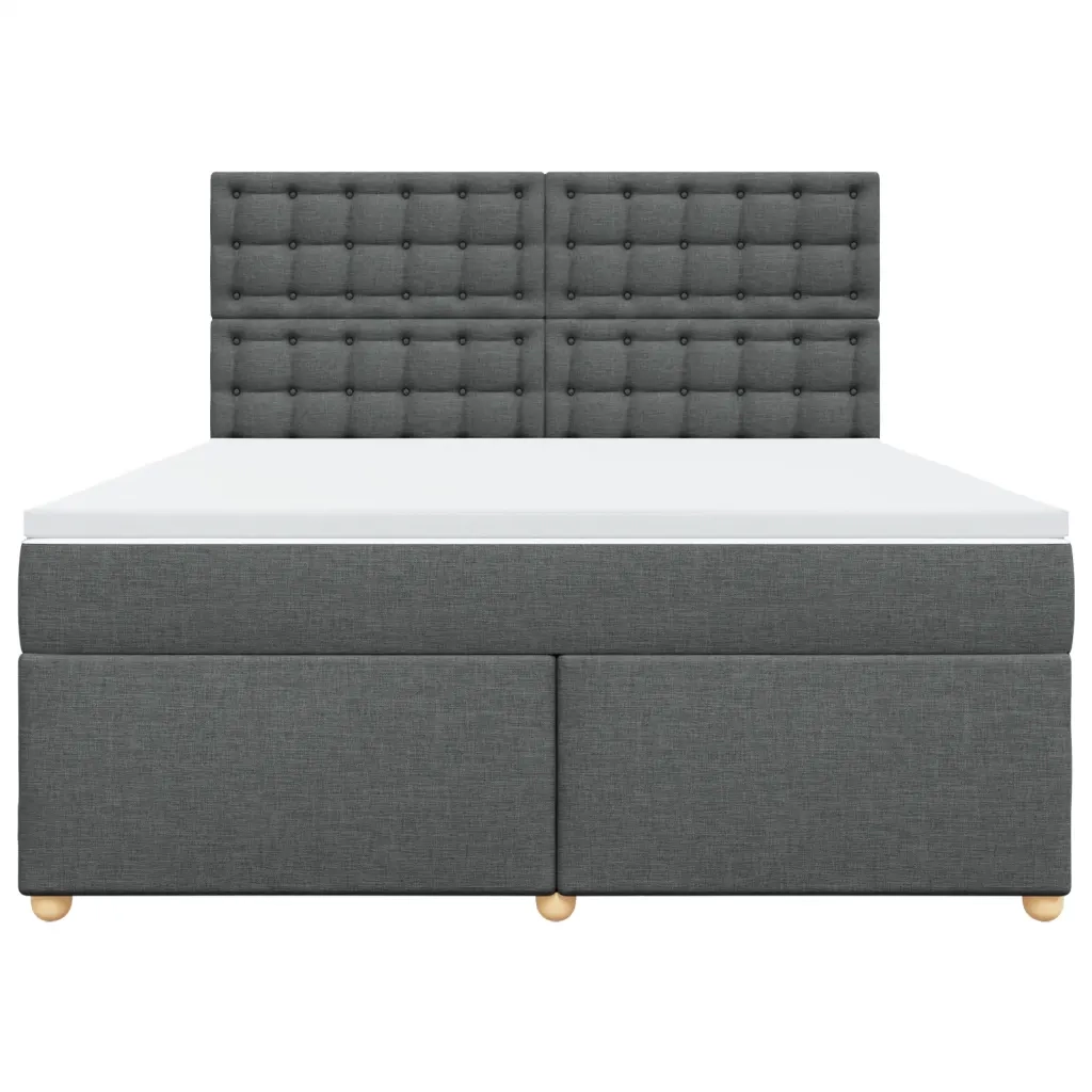 Giroletto a Molle con Materasso Grigio Scuro 180x200 cm Tessuto