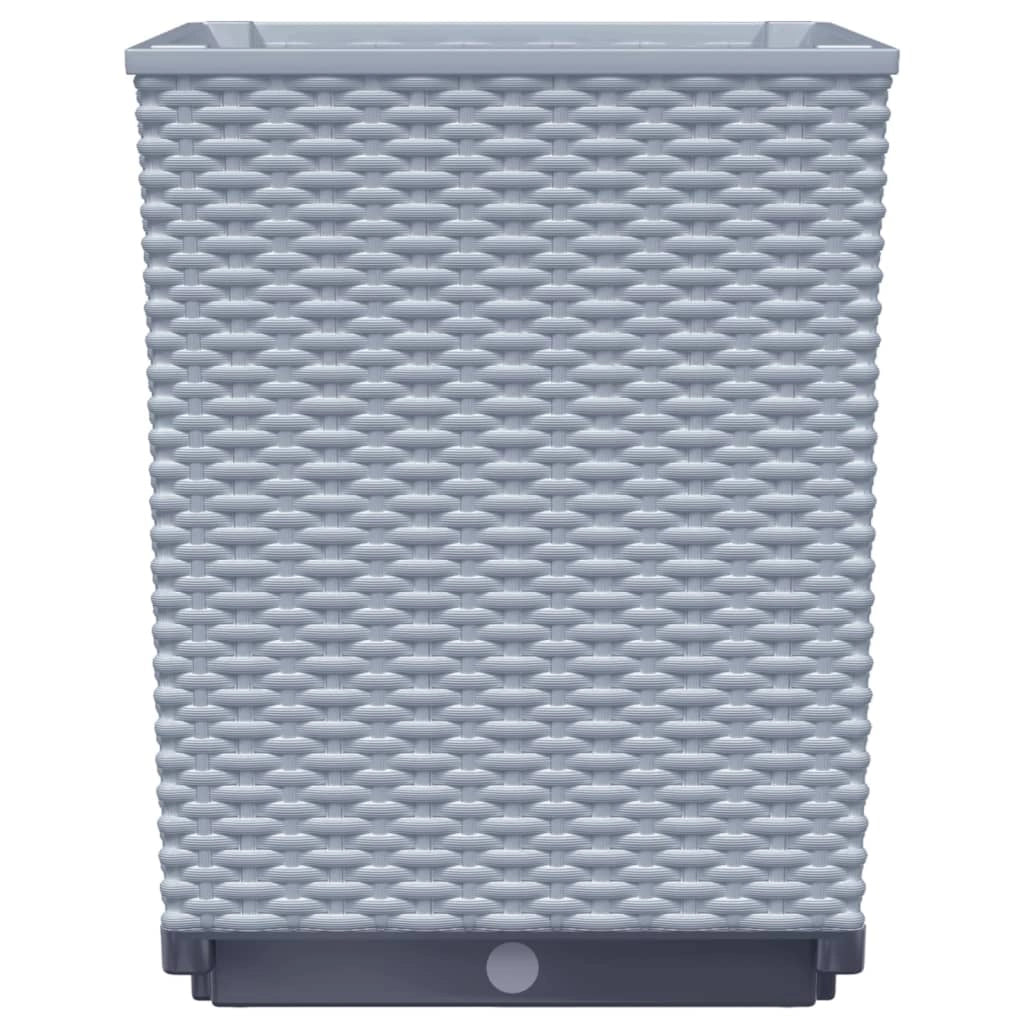 Fioriera rialzata per piante fiori giardino terrazze set da 2 trasparente 30 x 30 x 37 cm polipropilene grigio 02_0039069