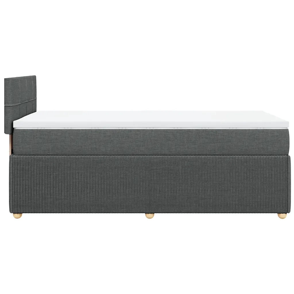 Giroletto a Molle con Materasso Grigio Scuro 90x200 cm Tessuto