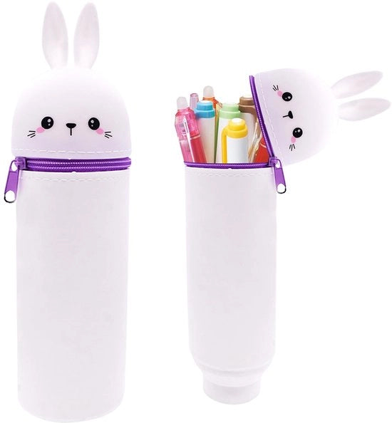 Etui Kawaii 2-in-1, 2-in-1 etui in silicone morbido - Etui Kawaii, Etui in silicone morbido, stili (con coniglio bianco)