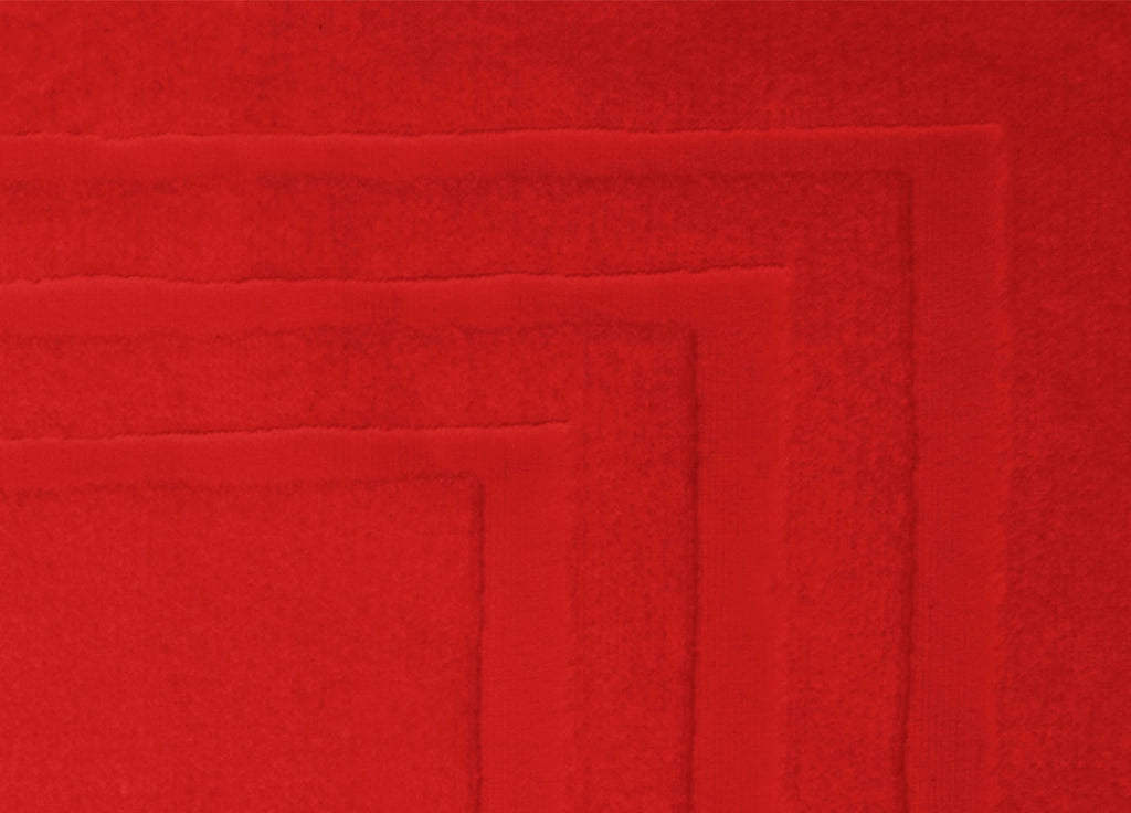 Tappeto Casa Bagno Morbido 50x65cm Tinta Unita 100% Cotone Modello Sophie - Tappeto - Rosso
