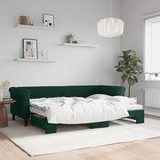 Divano Letto con Letto Estraibile Verde Scuro 80x200cm Velluto 3197766
