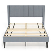 Struttura letto matrimoniale con rivestimento in tessuto di velluto-Letto a piattaforma con piedini regolabili Grigio