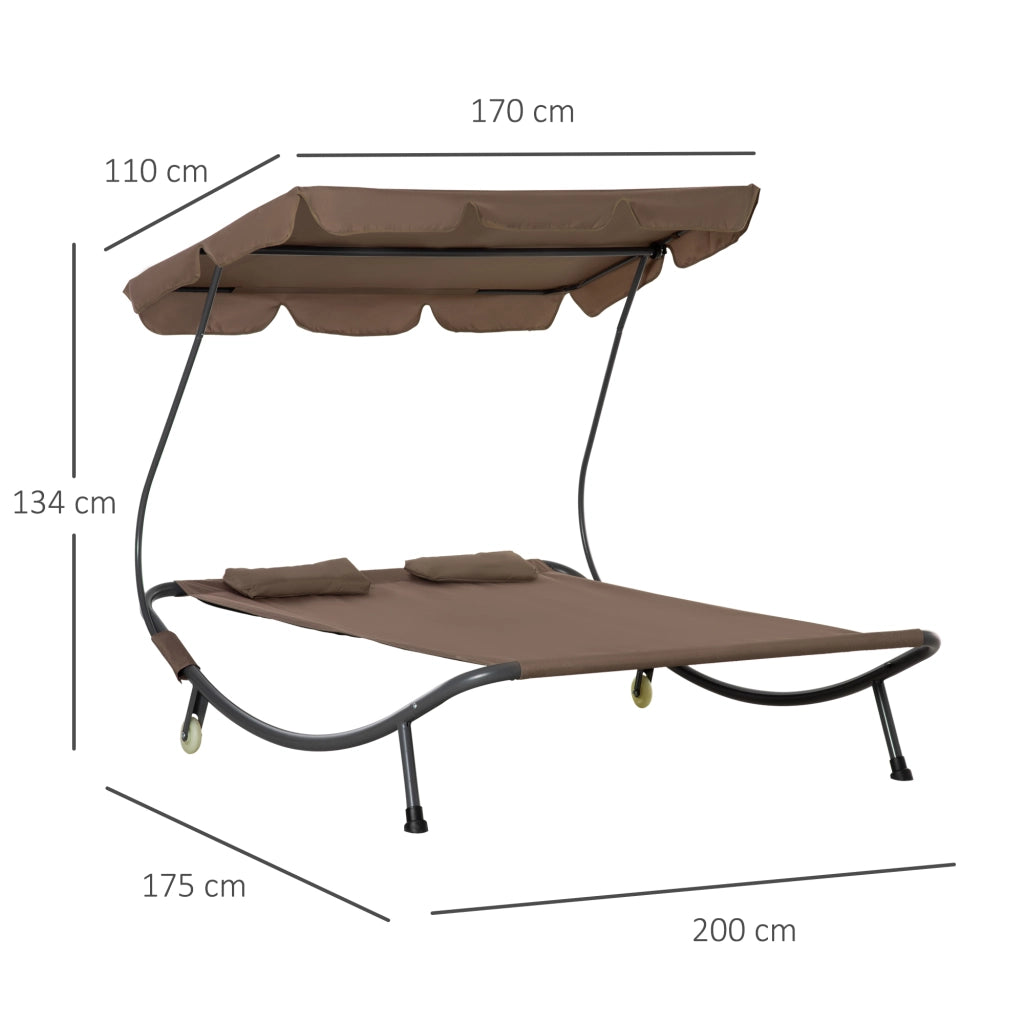 Letto Matrimoniale Parasole Regolabile ¨C zephmum ¨C Marrone 200x175x134 cm