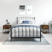 Comodini 2 pz-Set di 2 Tavolino da notte Rovere Fumo 34x35,5x45 cm in Legno Multistrato