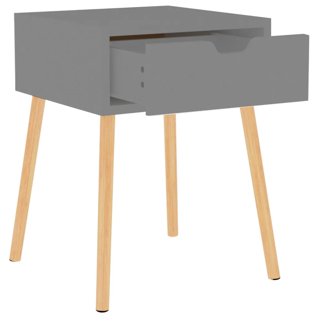 Comodini 2 pz-Set di 2 Tavolino da notte Grigi 40x40x56 cm in Legno Multistrato