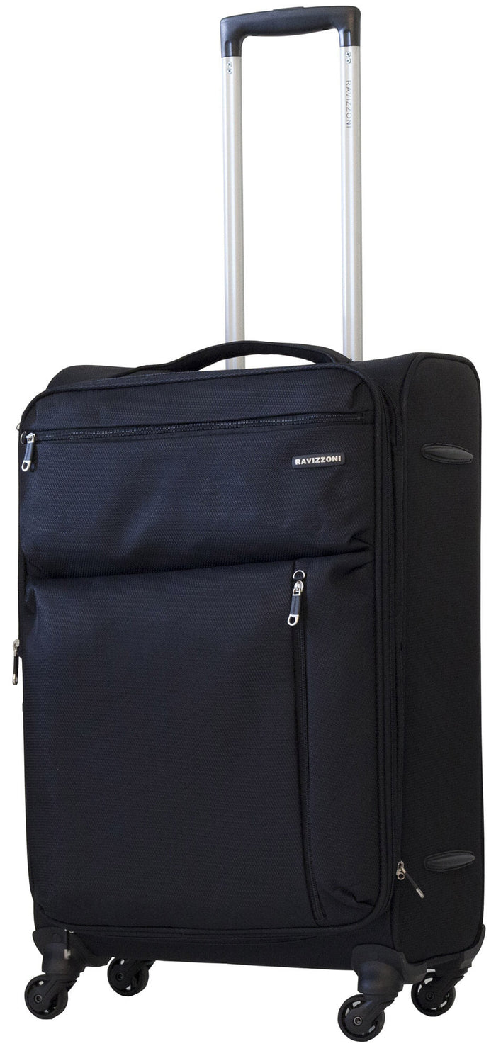 Trolley Valigia Media Morbida in Poliestere 4 Ruote TSA Ravizzoni Gin Tonic Nera