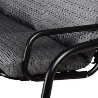 Dondolo 3 Posti 200x120x170 cm in Acciaio e Tessuto Nero