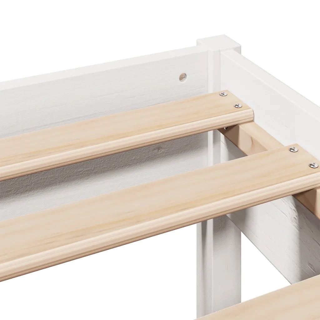 Giroletto senza Materasso Bianco 75x190 Legno Massello di Pino 3323324