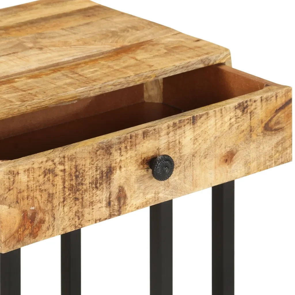 Tavolino Laterale a Forma di U 45x30x61 cm in Massello di Mango 289091