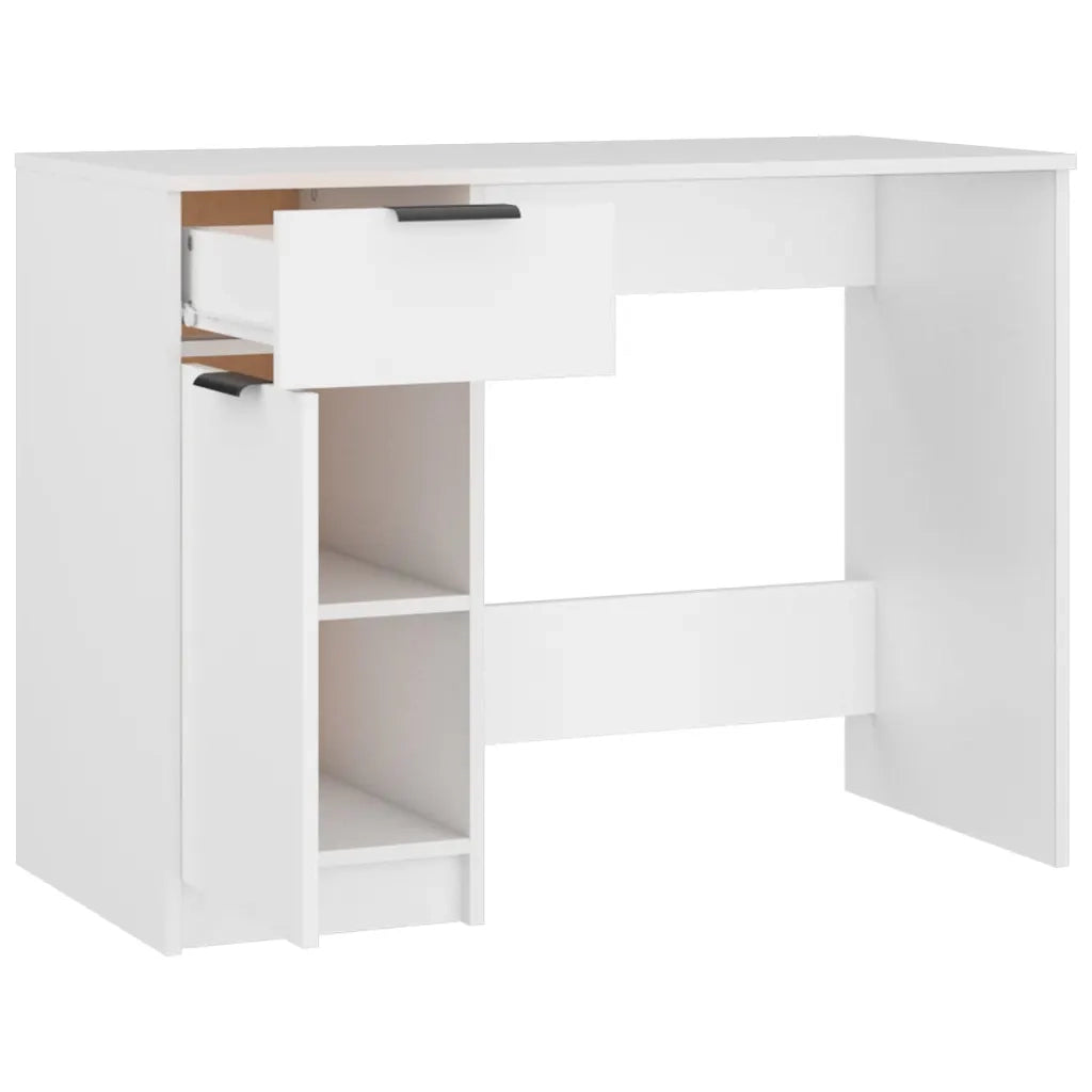 Scrivania-Scrivanie per ufficio e studio-Scrittoio Bianca 100x50x75 cm in Legno Multistrato