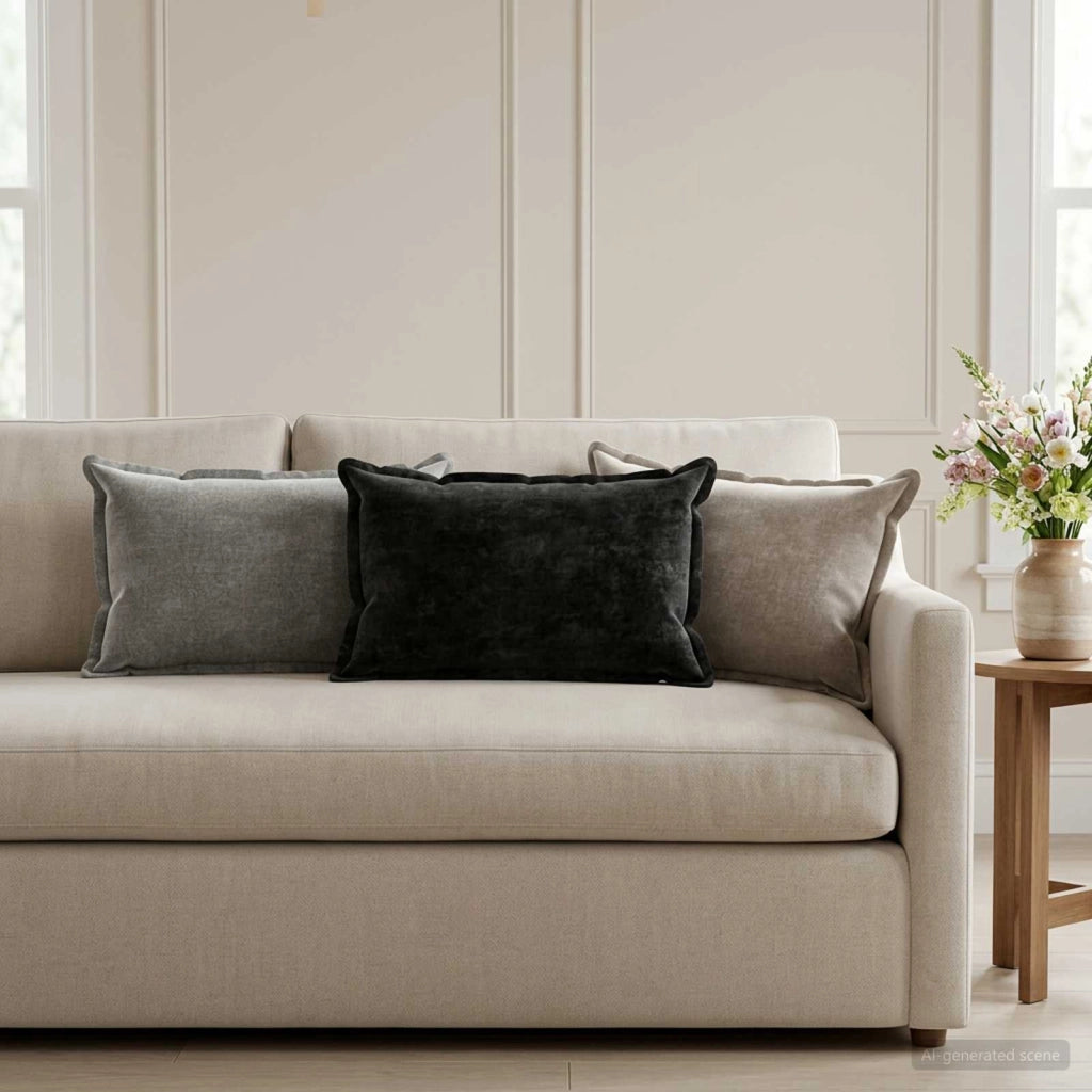 Federa 2 pz HOUTEN Grigio Chiaro 40 x 60 cm Tessuto Chenille 917548