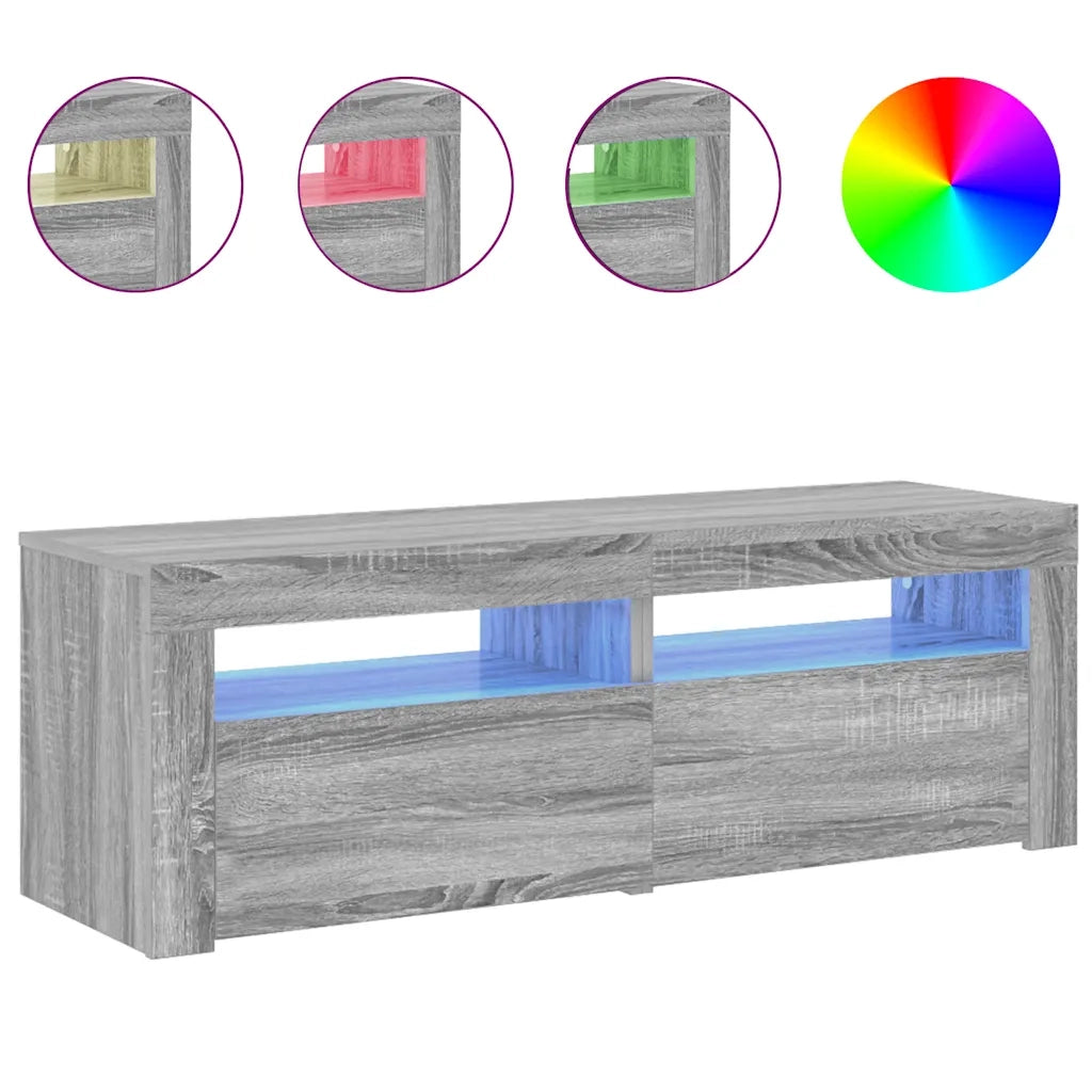 Mobile TV | Armadietto TV | Mobile Porta TV con Luci LED Grigio Sonoma 120x35x40 cmcm