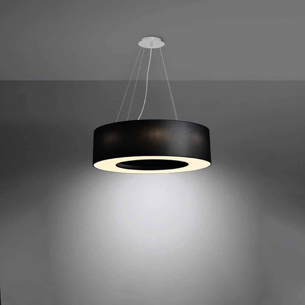 Lampadario Saturno 2BM Nero Rotondo 6x E27 LED Max 15W 70x112 cm