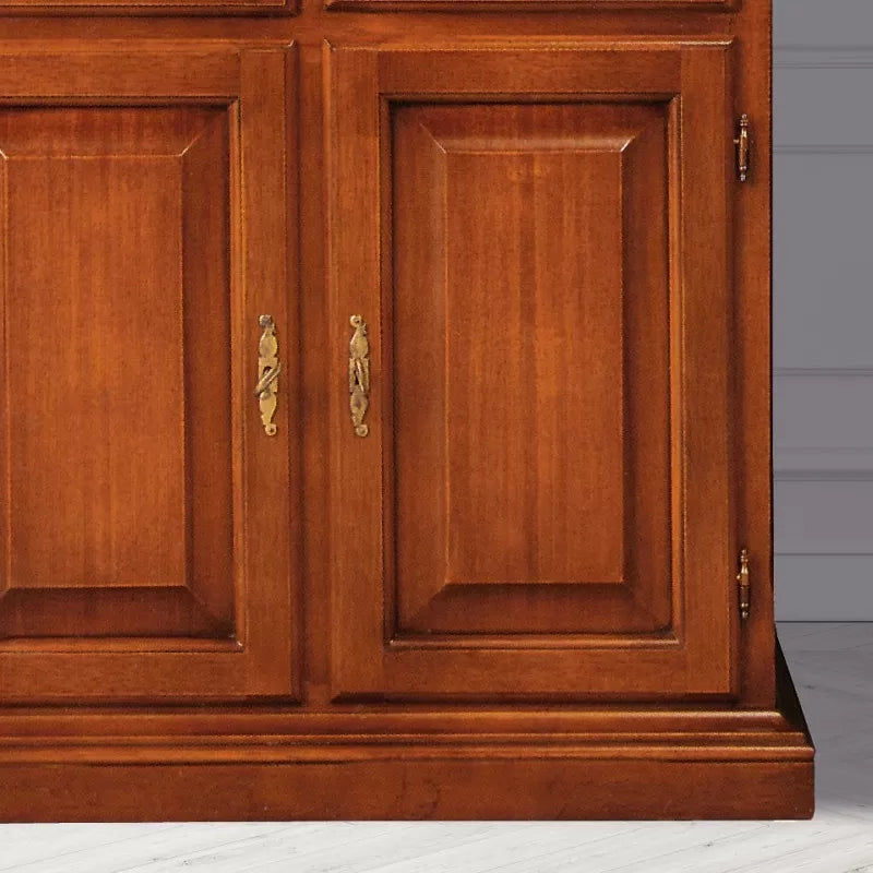 Credenza madia classica 2 porte 2 cassetti legno tinta noce 82x41x84 (205) - Mobili 2G