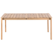 Tavolo da Giardino Rettangolare in Legno di Acacia Chiaro 180 x 100 cm per 6 Persone Stile Rustico