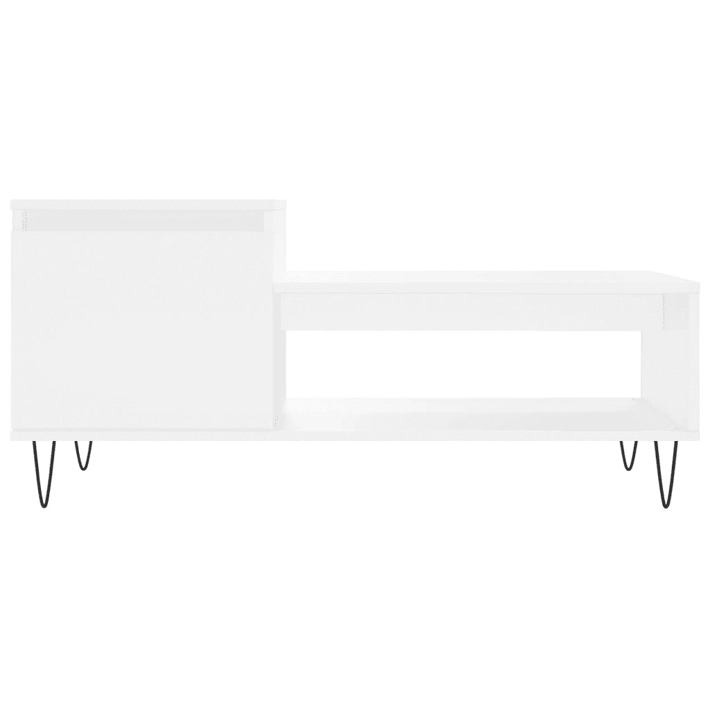 Tavolino da Salotto Bianco 100x50x45 cm in Legno Multistrato 830828