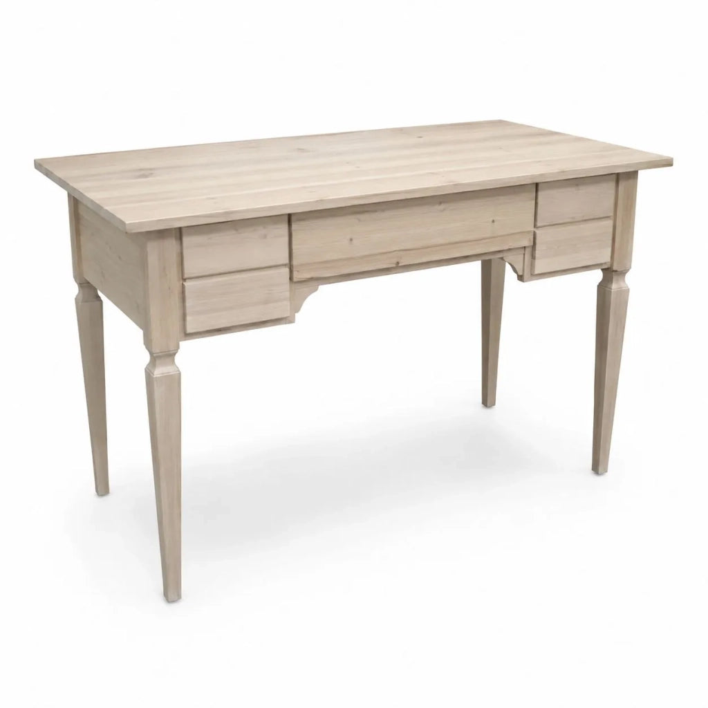Scrivania 5 cassetti in legno massello grezzo l.120 p.57 h.80 (5014) - Mobili 2G