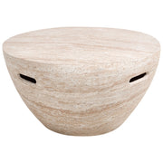 Tavolino effetto travertino Piano impiallacciato simil-pietra Beige  Design moderno Soggiorno