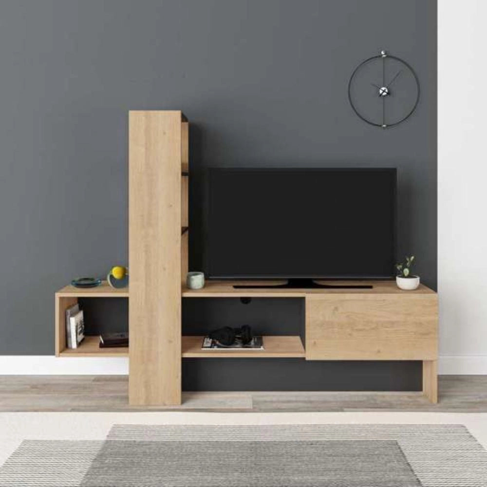 Mobile porta Tv Troya con anta a ribalta 180 cm colore rovere antracite