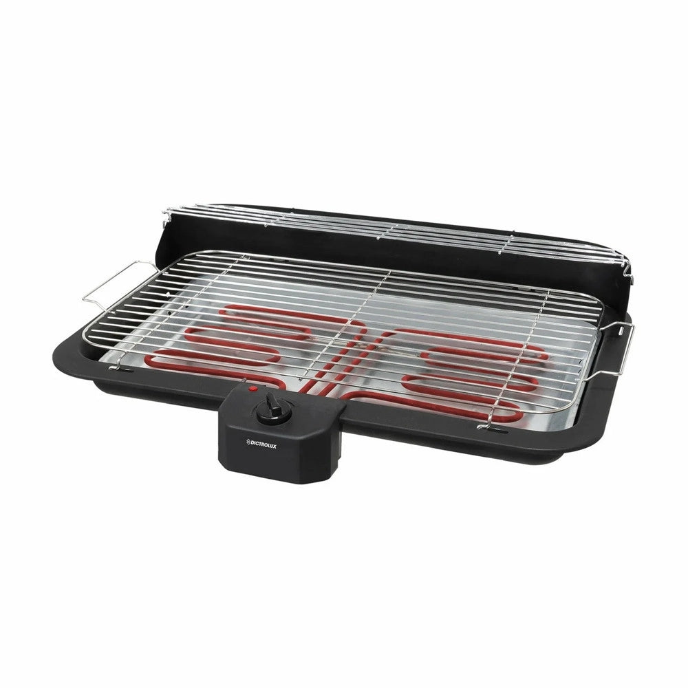 Trade Shop - Barbecue Elettrico Con Stand Griglia Da Tavolo 2in1 2200w Termostato Regolabile Grigliata -
