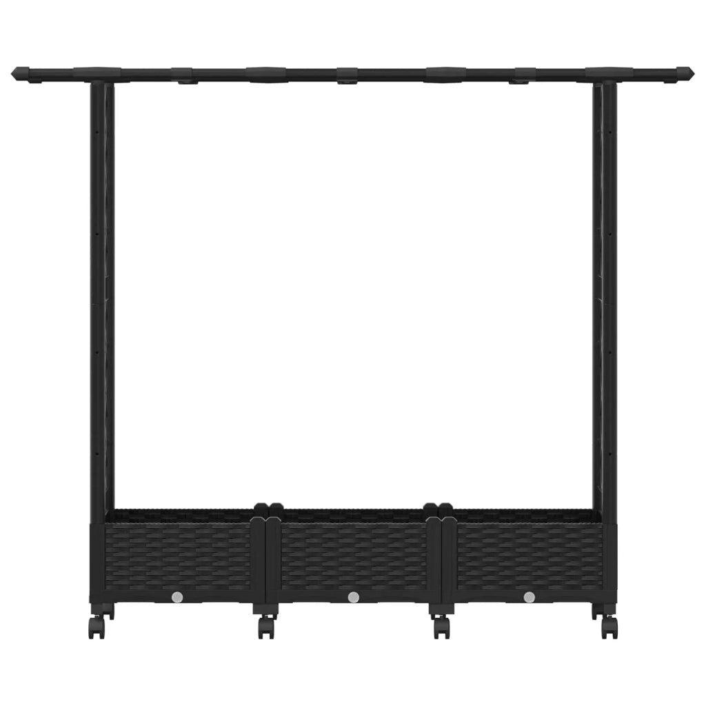 Letto Rialzato con Griglia e Tetto Nero 164 x 40 x 127 cm PP 3423113
