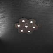HEXAGON APPLIQUE-PLAFONIERA 7 LUCI MARRONE 1142-7L-MA
