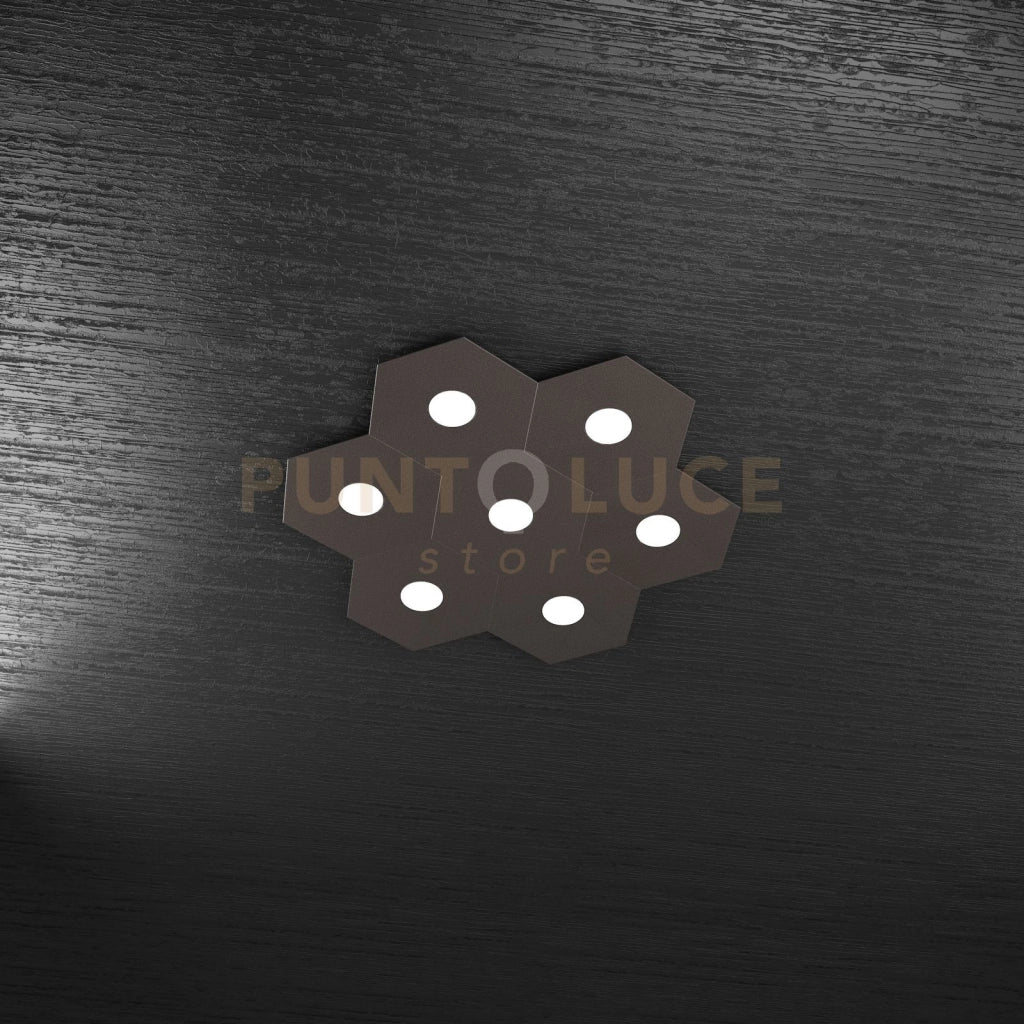 HEXAGON APPLIQUE-PLAFONIERA 7 LUCI MARRONE 1142-7L-MA