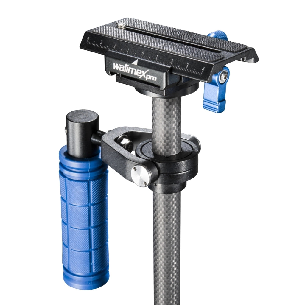 StabyPod XS treppiede steadycam per la stabilizzazione di fotocamere DSLR (misura massima 40 cm, carbonio, piastra a sgancio rapido,), 19942, alluminio, nero, taglia XS (40 cm)