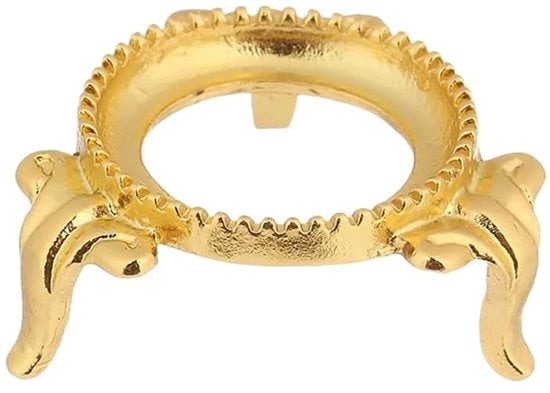 Supporto per Vetrina Decorativo con Base in Oro e Maniglia Fissa, Adatto per Sferette da 3 a 6 cm, Realizzato con Alta Qualità Artigianale
