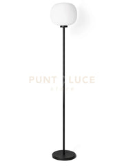 BOMBO LAMPADA DA TERRA STRUTTURA COLORE NERO DIFFUSORE BIANCO OPALE  1 LUCE ATTACCO E27 DIMMERABILE