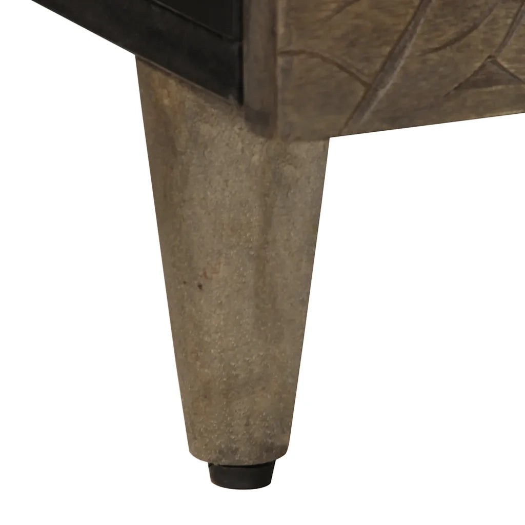 Tavolino Grigio Chiaro 100x54x40cm in Legno Massello di Mango