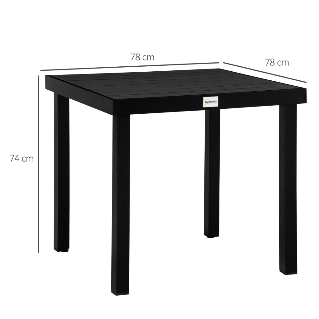 Tavolo da pranzo per giardino 4 persone ¨C zephmum ¨C alluminio nero 78x78x74