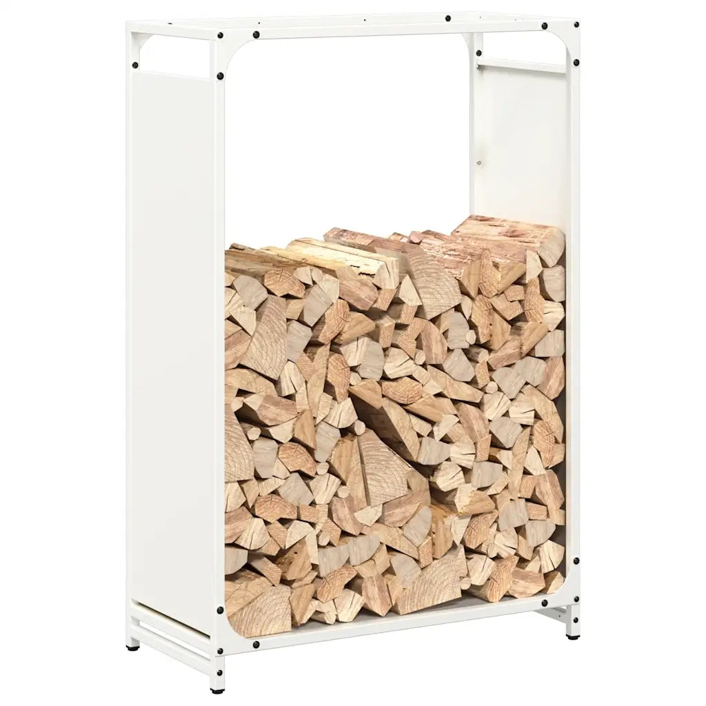 Rastrelliera per Legna da Ardere Bianca 60x28x90 cm 864212