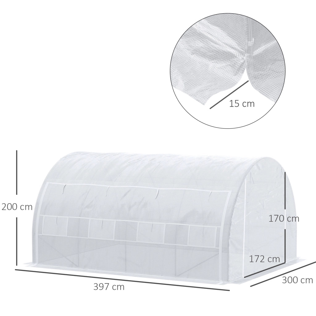 Serra da giardino 3,97 x 3 x 2 m con 8 finestre