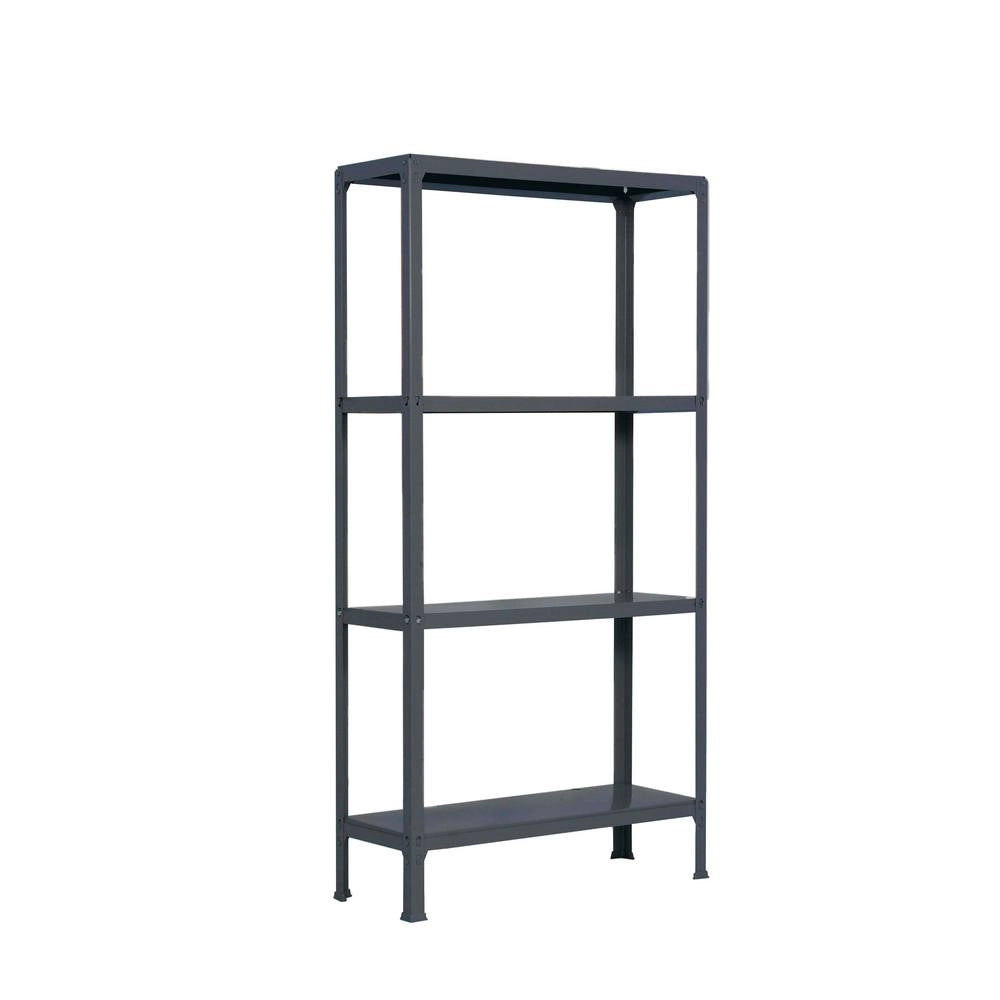 Scaffale in metallo Simon Rack senza viti colore antracite 4 ripiani 1600x1000x300 mm Made in Spain