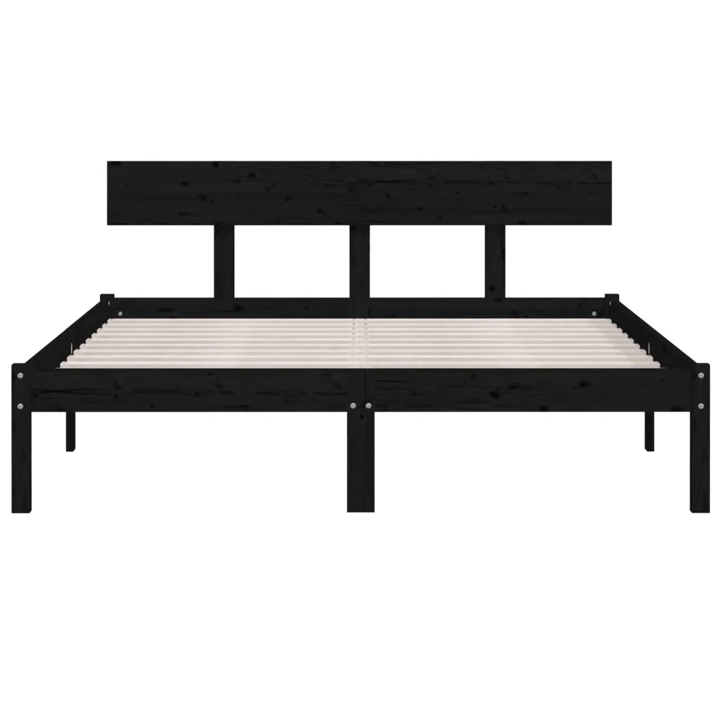 Giroletto Nero in Legno Massello di Pino 120x200 cm 810146