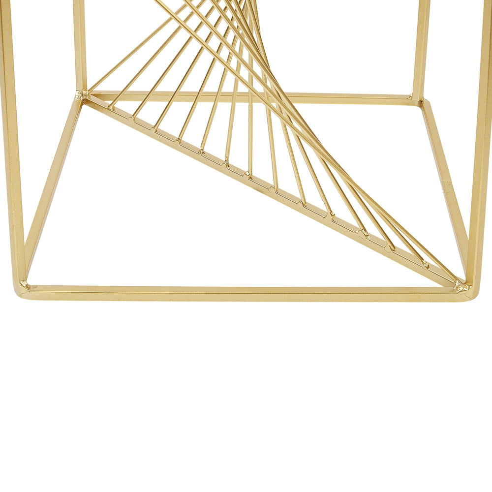 Portacandele in metallo dorato 23 cm Cubico Accessorio per la casa Decorazione glamour