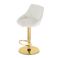 Sgabello girevole VALORA DAKA - Velluto beige con base dorata